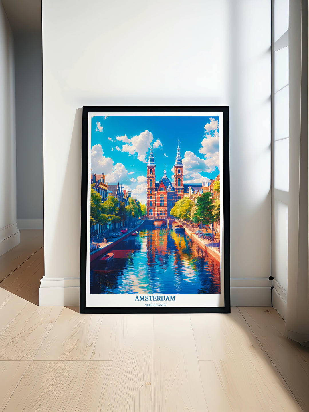 Retro-inspired wall decor: Elevate your space with this Amsterdam Travel Poster, a true conversation starter
