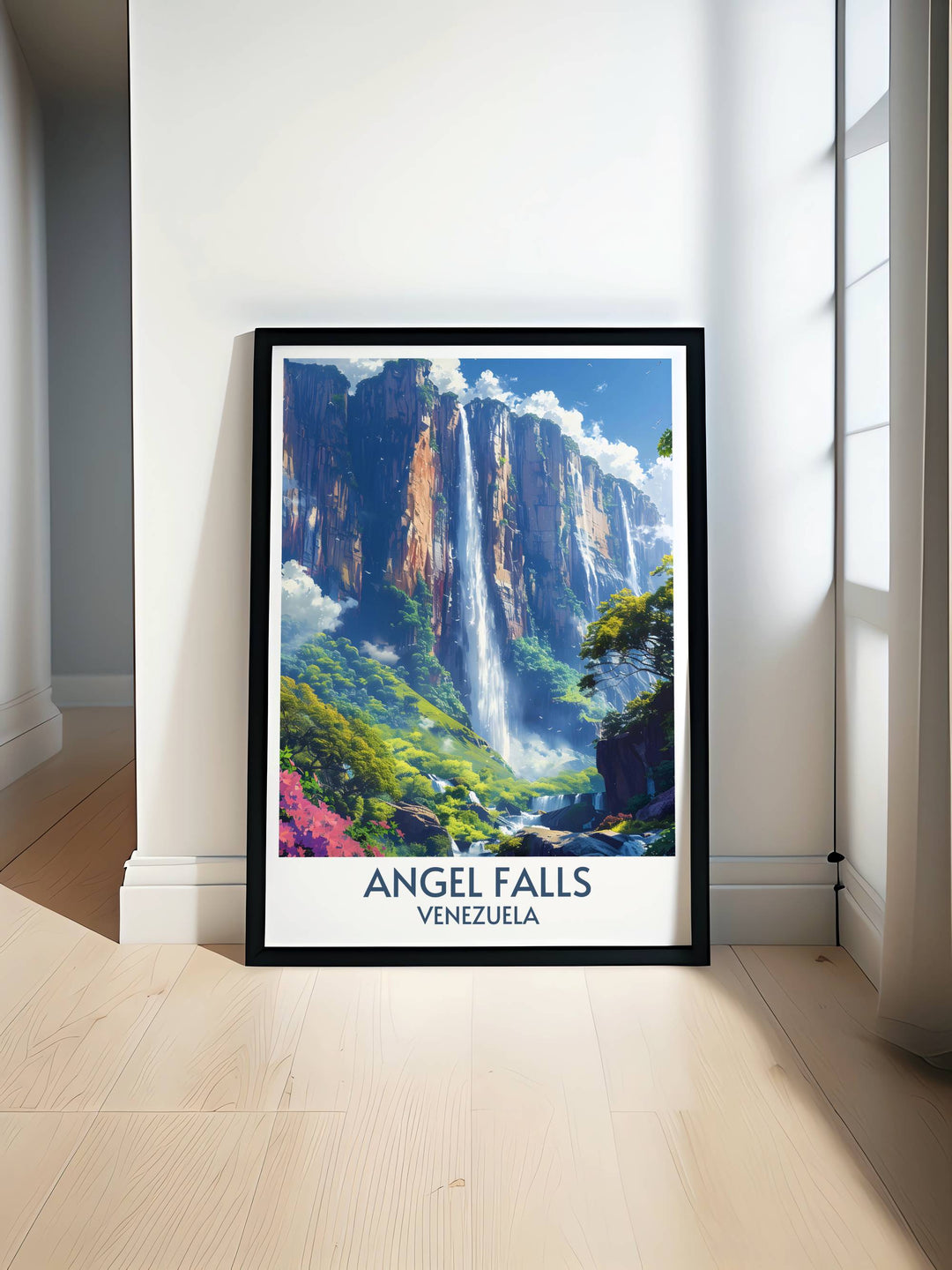 Canaima poster featuring Angel Falls, a unique piece that highlights the breathtaking views of Venezuela’s treasures.