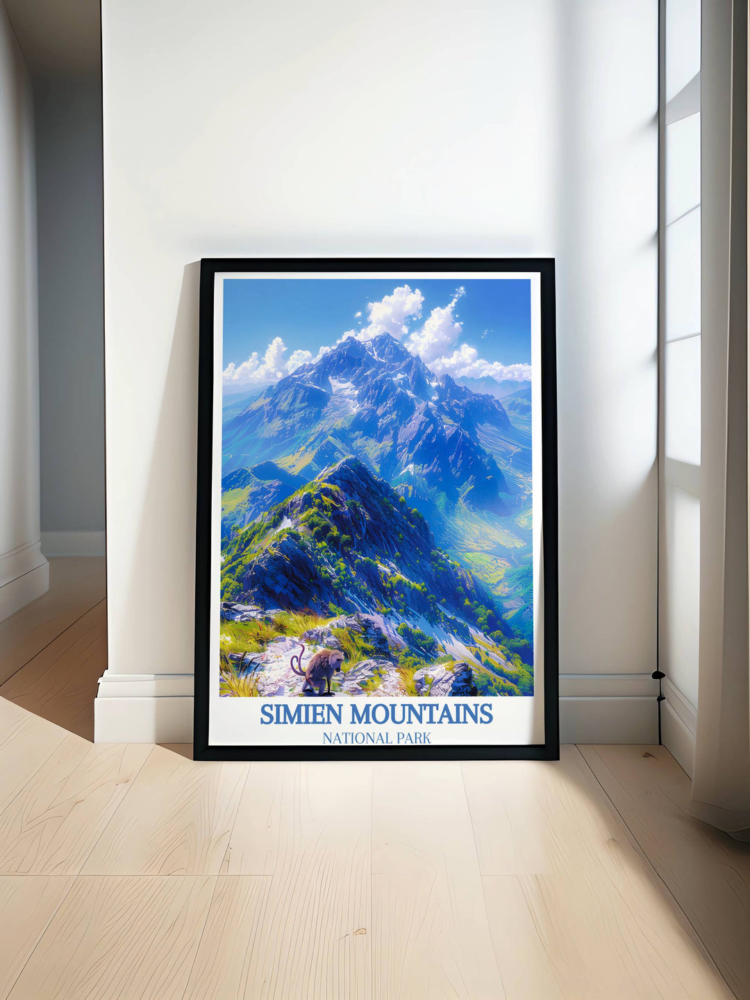 Vibrant art print showcasing the breathtaking Semien Mountains capturing the essence of Ethiopias natural beauty for home decor