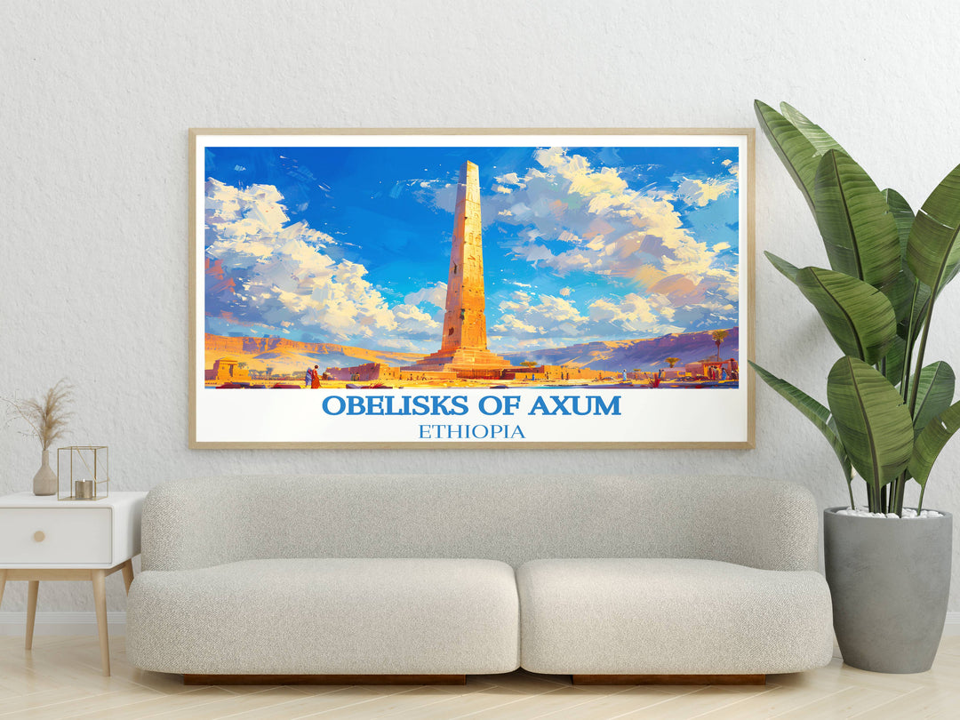 Axum Zion poster showcases majestic architecture, a symbol of Ethiopias rich history.