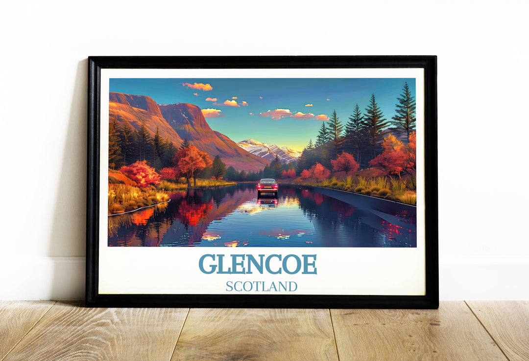 Discover the serene beauty of Glencoe with our Scottish Highlands Art Print, ideal for bringing the spirit of Scotland into any home or office.