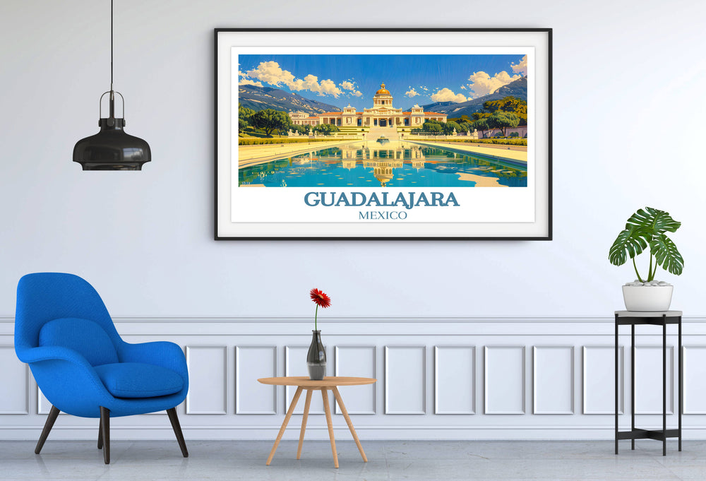 Vibrant North America art print capturing the essence of Guadalajaras folk dance, a lively addition to any room celebrating cultural diversity
