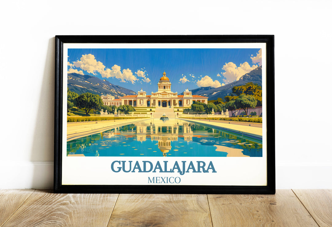 Guadalajara art print featuring the iconic Cathedral, a vibrant piece that captures the architectural beauty and spirit of Mexico, perfect for any home.