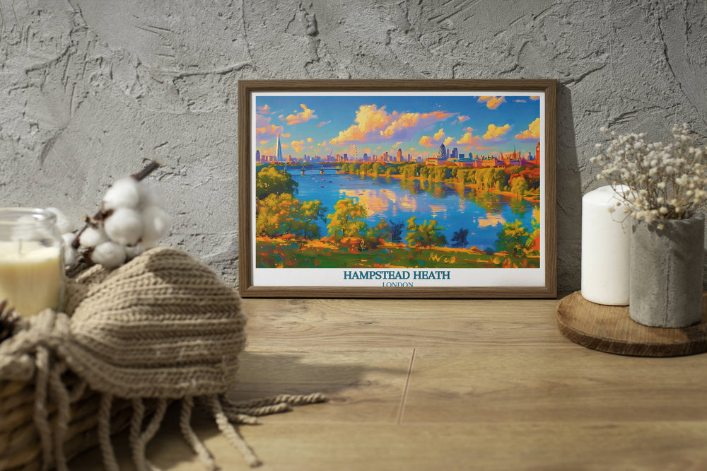 Vibrant wall art of Parliament Hill with sweeping views of London, blending urban sophistication with the charm of nature in your home