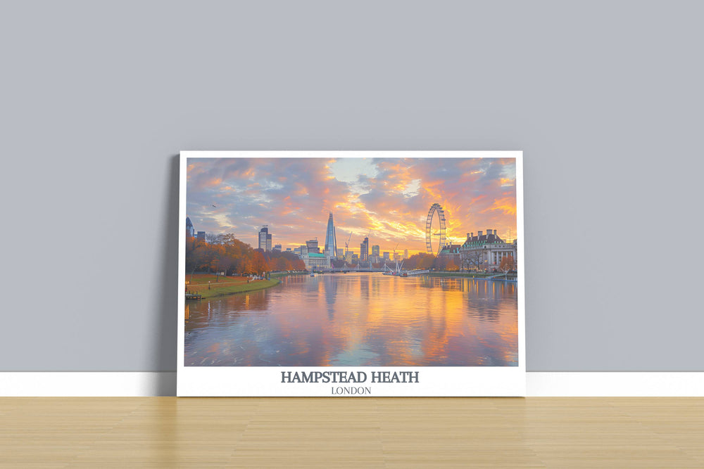Hampstead Heath print that captures the essence of Londons green spaces, crafted as a considerate gift for landscape art lovers.