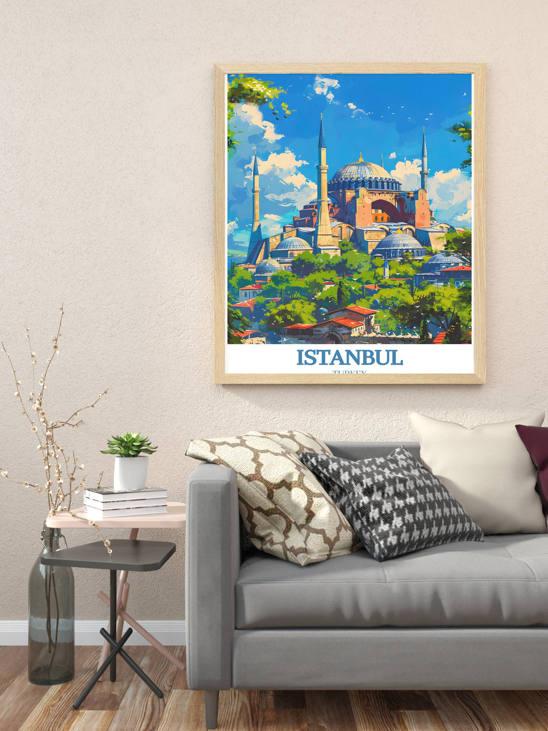 Istanbul gift featuring a beautifully detailed art print of the Hagia Sophia, ideal for commemorating visits or celebrating Turkish heritage.