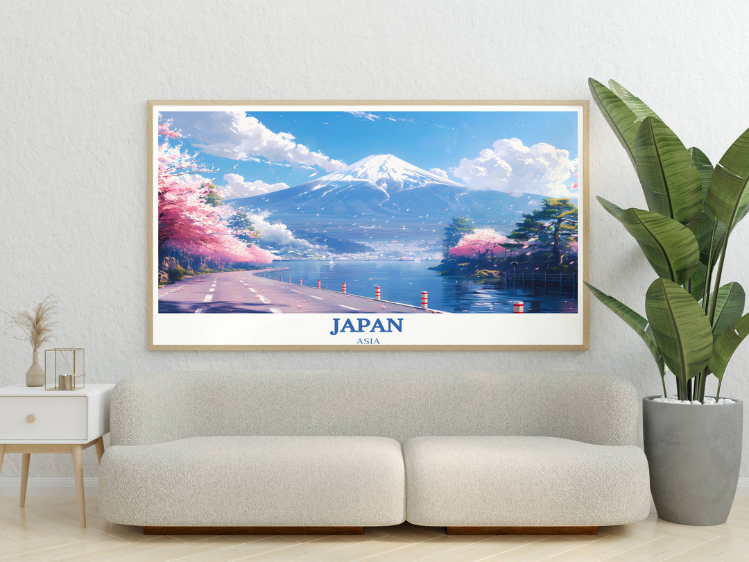 Adorn your space with this exquisite Mt Fuji Poster, a timeless piece of artwork that evokes a sense of wonder and tranquility, transporting you to the heart of Japans landscapes.