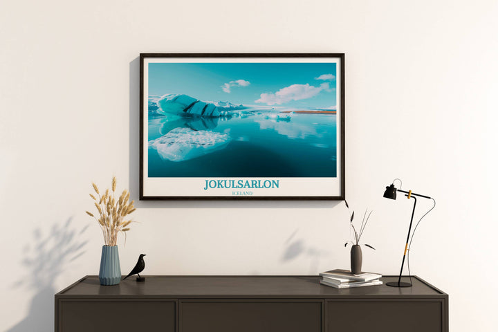 Transform your home with the allure of South Iceland through this Jokulsarlon Wall Art, a timeless housewarming gift