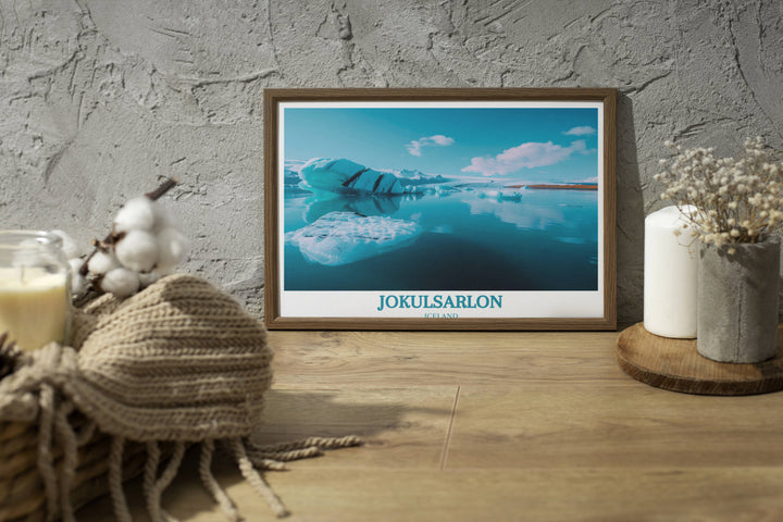 Jokulsarlon Wall Art showcasing the tranquil beauty of Jokulsarlon Lagoon, a timeless addition to any home décor