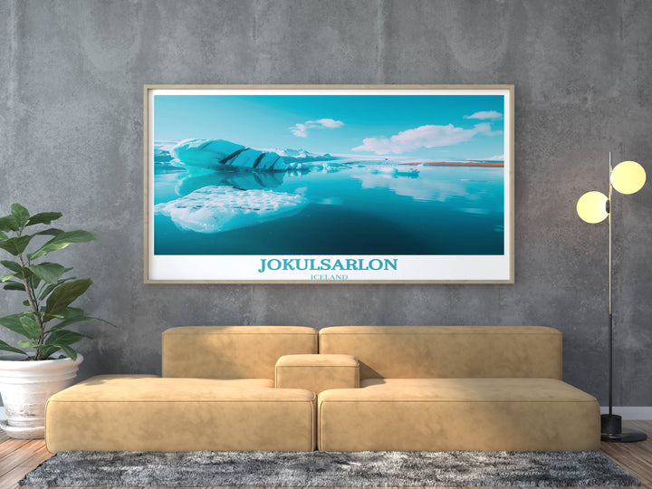 Jokulsarlon Glacier Lagoon Wall Art Collection - Watercolor Prints - Iceland Travel Poster Series