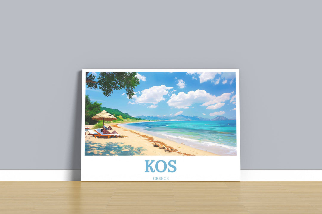 Elegant wall art print of Kos that brings the essence of Greek island life into your home or office, a splendid addition to any decor.