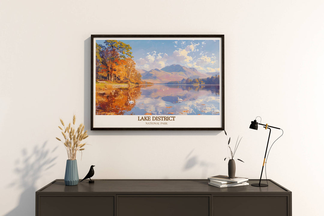 Modern wall decor featuring the panoramic beauty of Lake District National Park, perfect for adding a touch of nature to your urban space.