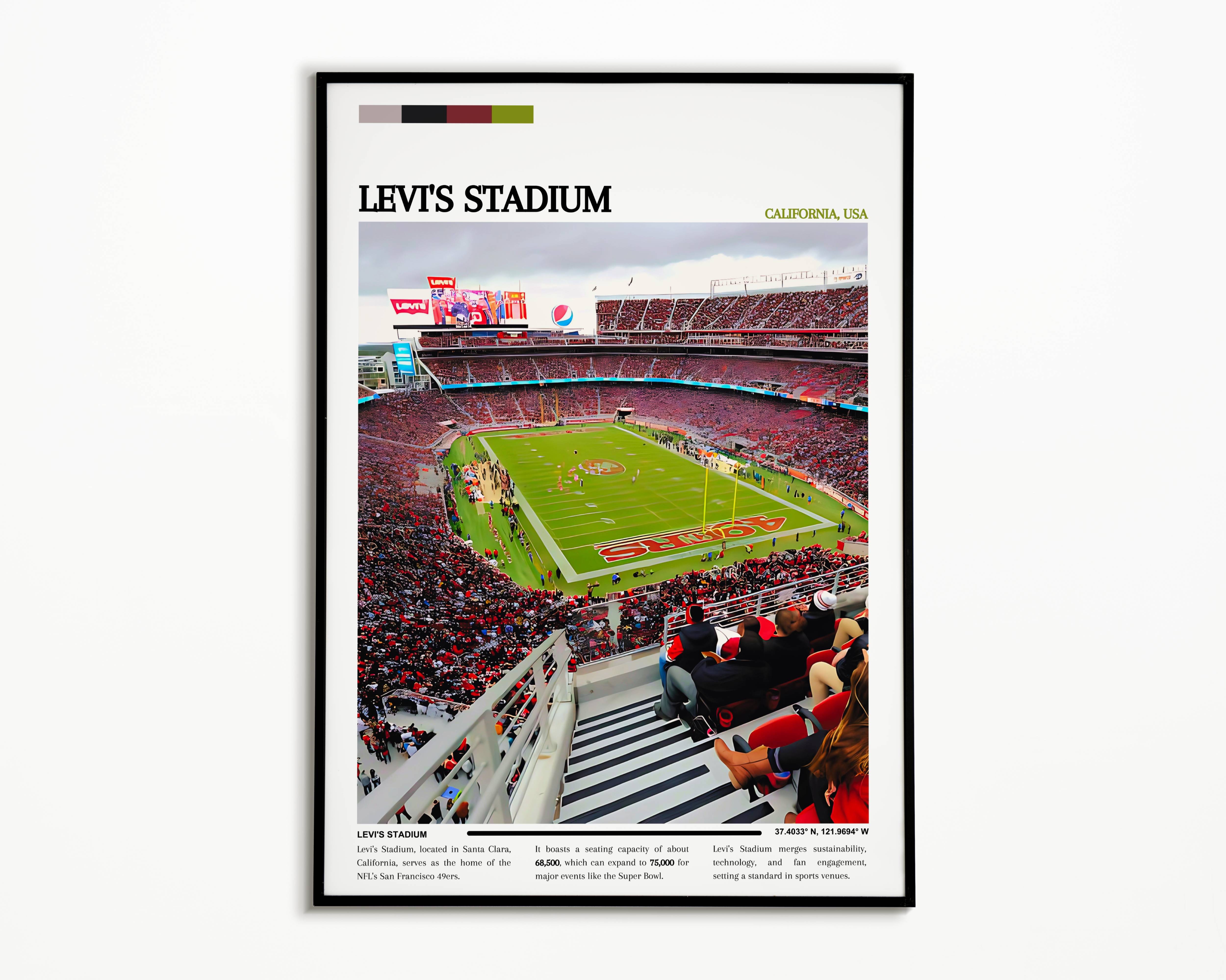 Levi's Stadium Print - Perfect San Francisco 49ers NFL Art for Sports ...