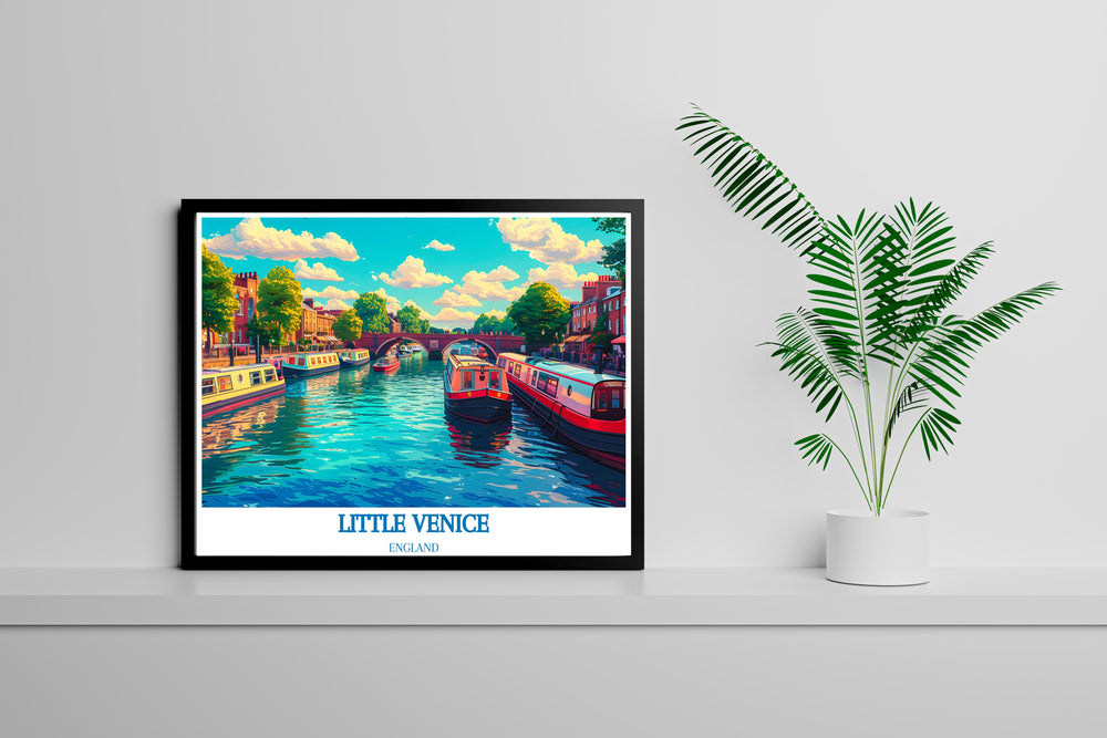Travel poster of Little Venice, ideal for inspiring wanderlust with its charming canal scenes.
