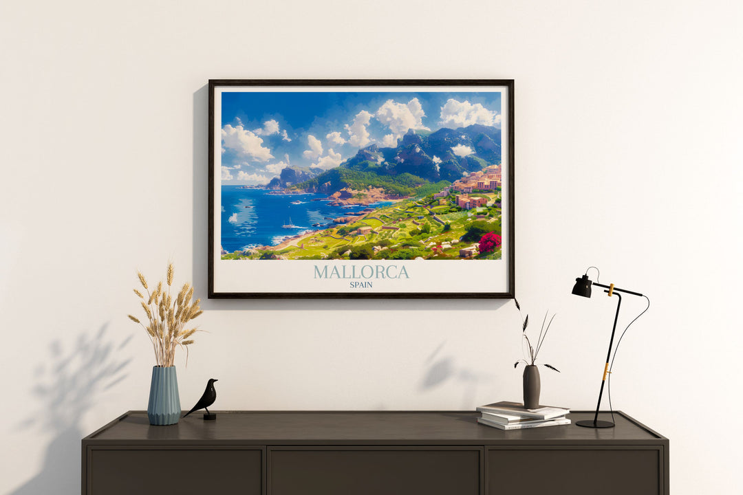 Mallorca Gallery Wall Art features vibrant Mediterranean landscapes, perfect for enhancing home decor.
