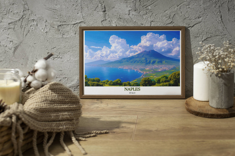 Home decor canvas art of Mount Vesuvius, perfect for adding a touch of Italian natural beauty to any room.