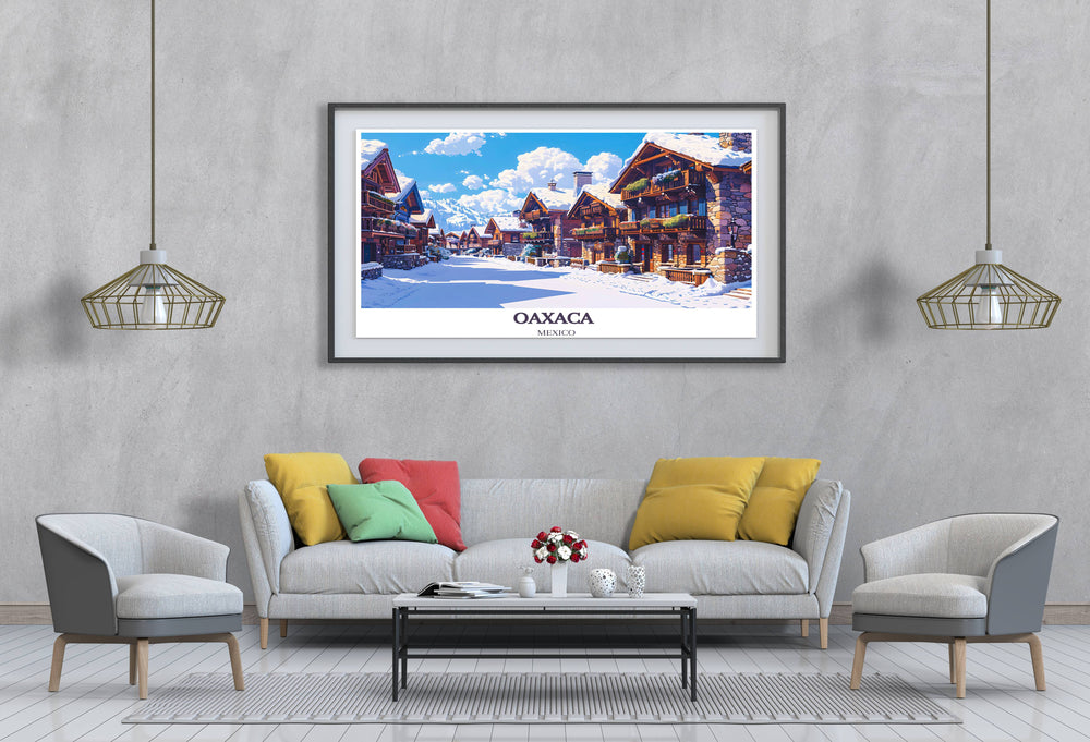 Decorate with the charm of Val dIsere Village, captured beautifully in our framed art, showcasing snowy landscapes and quaint architecture.