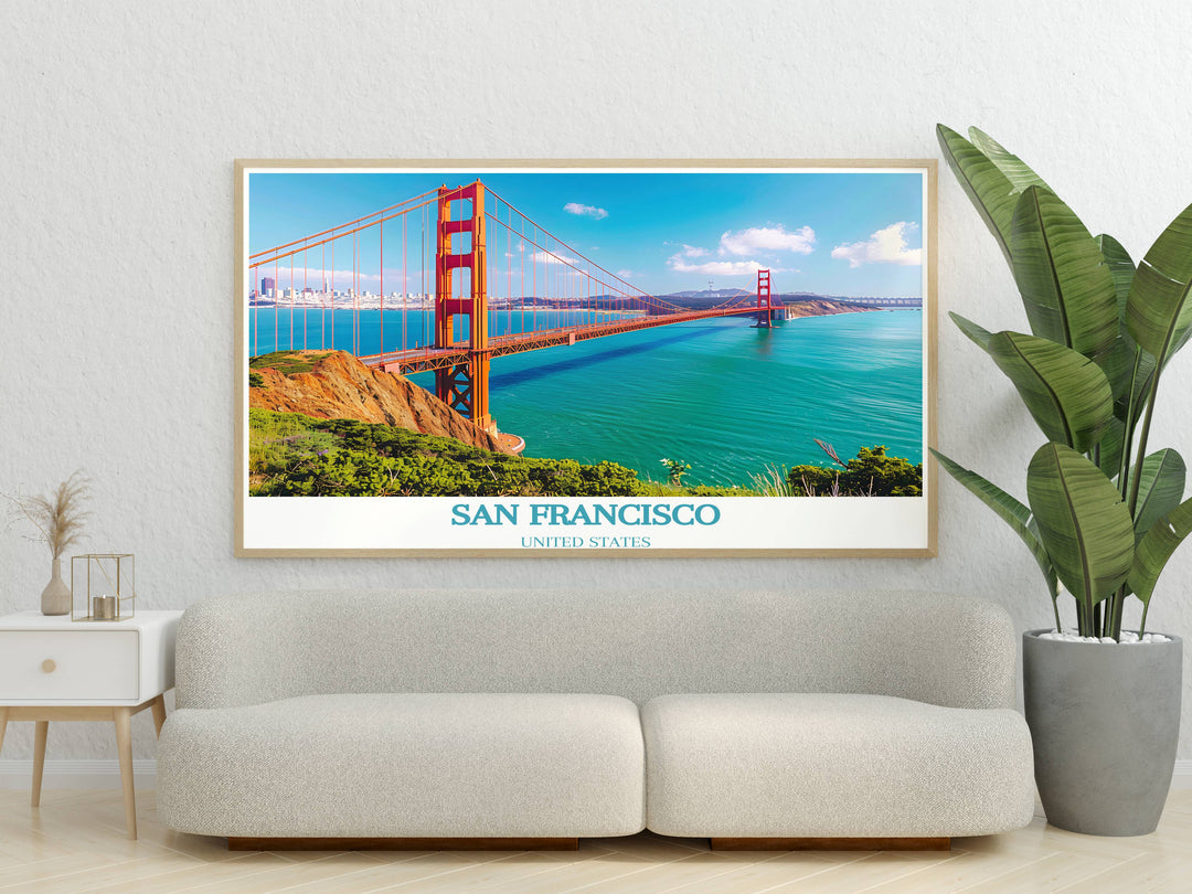 San Francisco Gallery Wall Art capturing the iconic Golden Gate Bridge with its majestic presence and breathtaking vistas, perfect for adding elegance to your home decor.