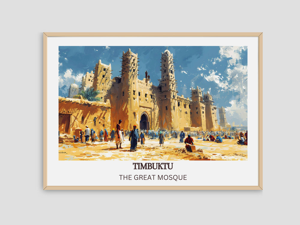 Immerse yourself in the Annual Restoration Festival for Timbuktu Great Mosques with this stunning depiction of Djingareyber Mosque