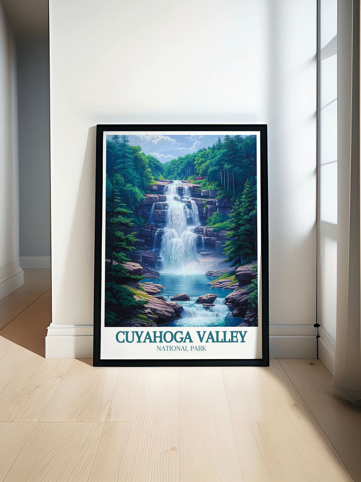 Beautiful custom print of Cuyahoga Valley National Park, capturing the parks scenic trails and rolling hills, perfect for bringing a piece of Ohios natural beauty into your home.