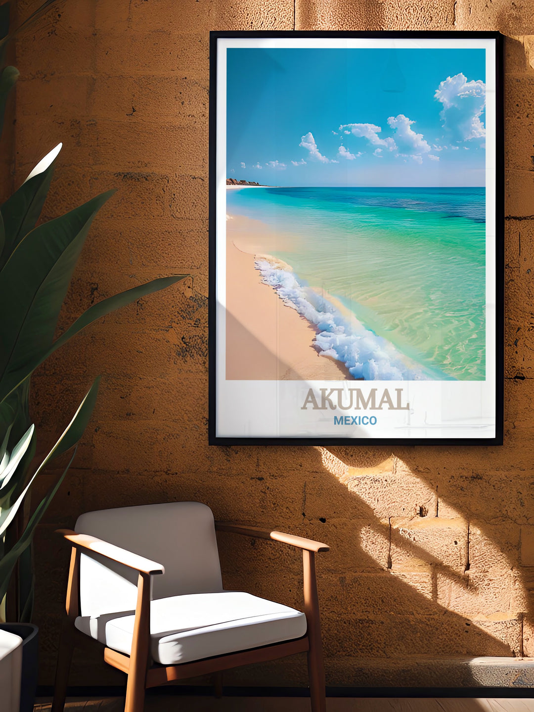 Akumal Decor featuring a detailed street map of Akumal Beach a perfect wall decor for any stylish home