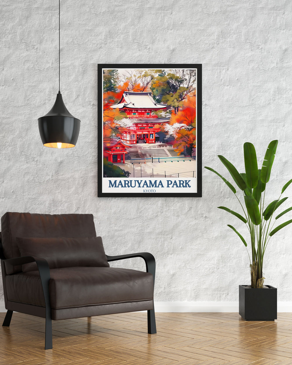 Stunning illustration of Kyoto Nishiromon gate Maruyama Park with vibrant cherry blossoms capturing the serene beauty of Japanese gardens a perfect addition to Japan home decor and a thoughtful gift for friends and family who admire Japanese culture