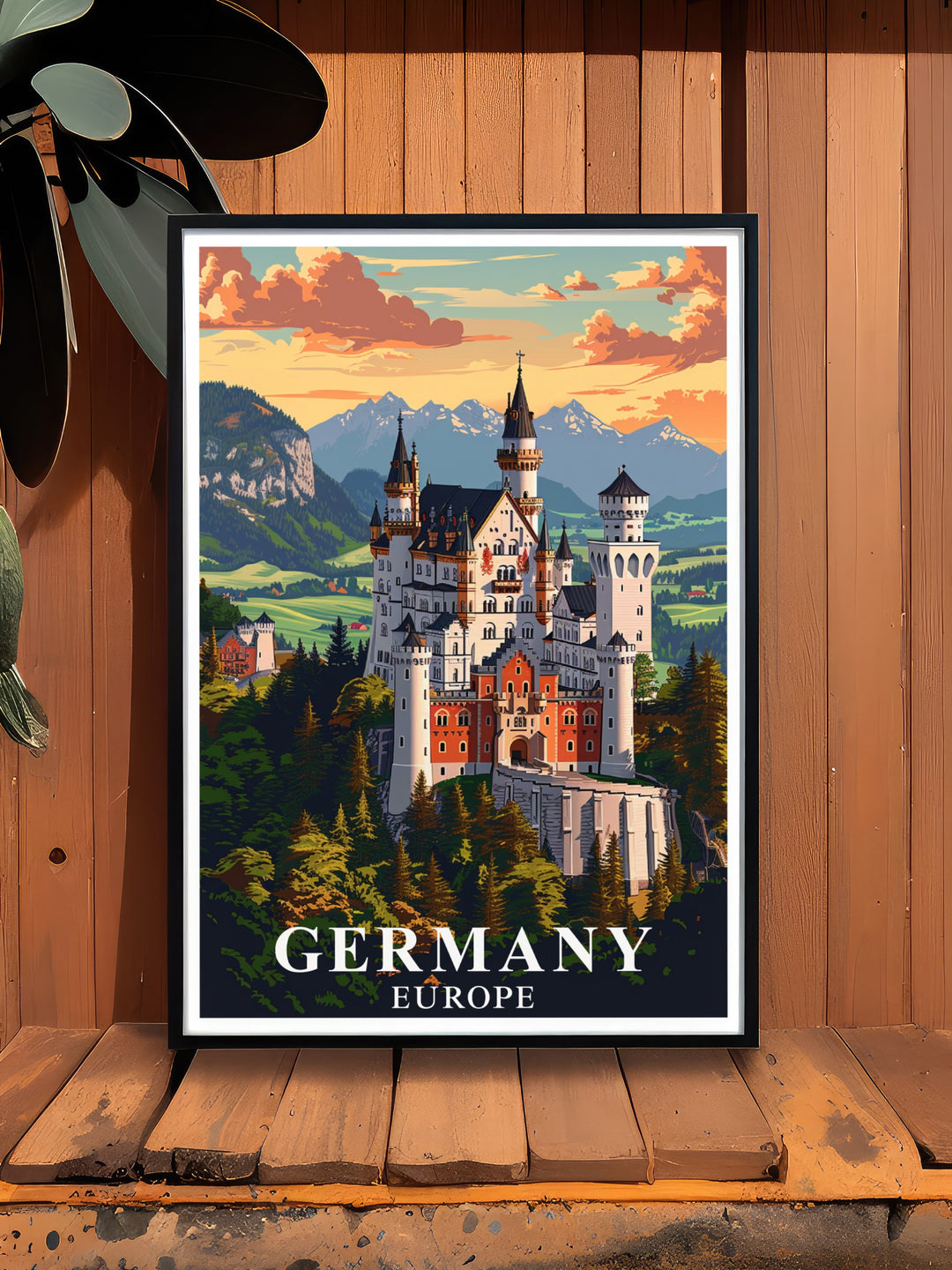 This wall art combines the romantic allure of Neuschwanstein Castle with the contemporary vibe of Berlin. A must have for lovers of German culture, this print adds depth and beauty to any room.