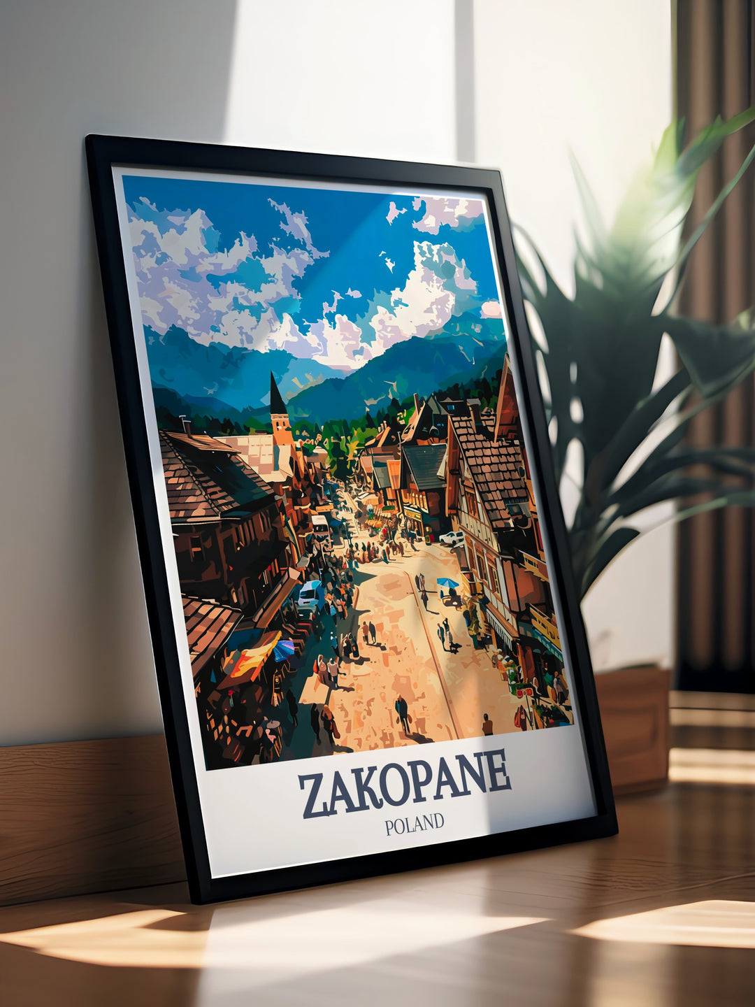 Gubalowka Hill and Krupowki Street Stunning Prints capturing the picturesque beauty of Zakopane with intricate details and rich colors perfect for modern home spaces and personalized gifts.