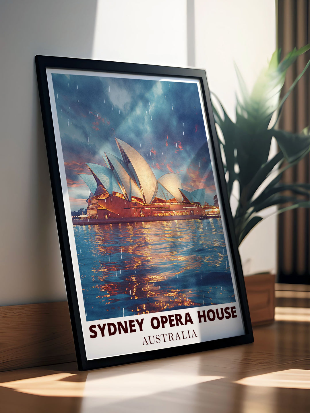 High quality Sydney poster with detailed illustration of the Sydney Opera House and Harbour Bridge perfect for adding to your bucket list prints collection and home decor