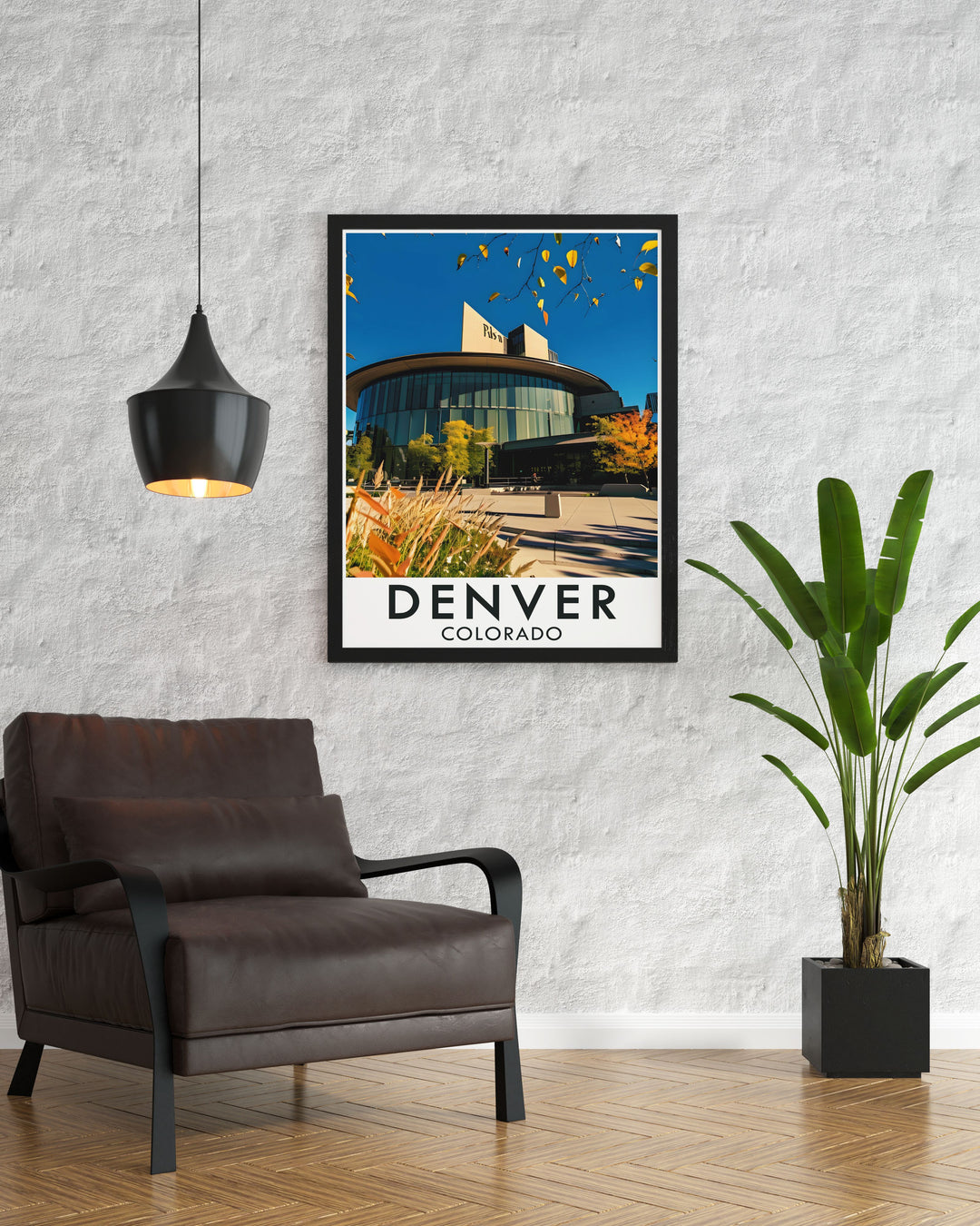 This Denver art print features the citys iconic skyline and rich urban landscape, making it a perfect piece for lovers of cityscapes and travel art enthusiasts.