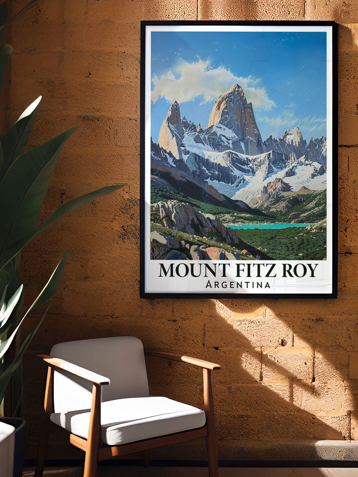 Captivating Mt Fitz Roy Artwork featuring the iconic peaks of Patagonia a perfect wall decor piece that brings the natural splendor of South America into your home