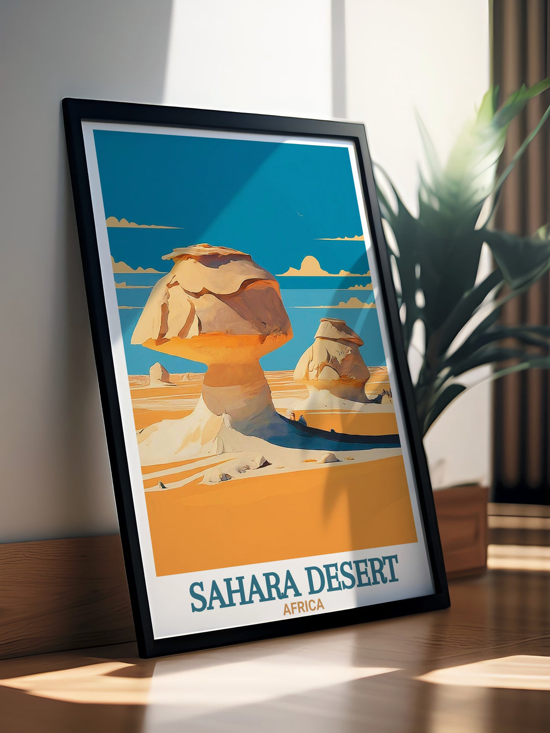 Gorgeous The White Desert Modern Art with vibrant colors and intricate details of the Sahara Desert perfect for Africa Travel Gift and Sahara Desert Poster transforming your space into a captivating sanctuary