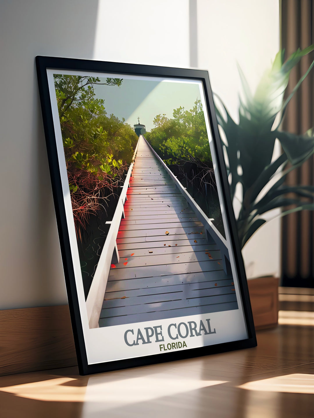 Glover Bight Trail Wall Art in Cape Coral modern and elegant print showcasing Floridas natural beauty perfect for home decor and gifts for travel lovers and those who appreciate serene landscapes.