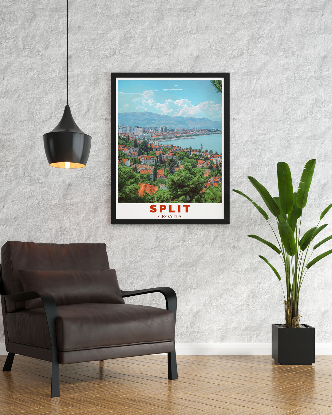 This vintage inspired poster of Split captures the essence of its rich cultural heritage and stunning hilltop landmarks, offering a glimpse into one of Europes most enchanting destinations.