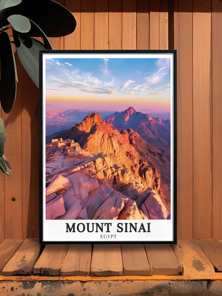 The Mount Sinai Print featuring Sinai Peninsula and Saint Catherine is a beautiful representation of Jabal Musa making it a meaningful gift for any occasion perfect for those who appreciate the blend of natural beauty and religious history in their home decor