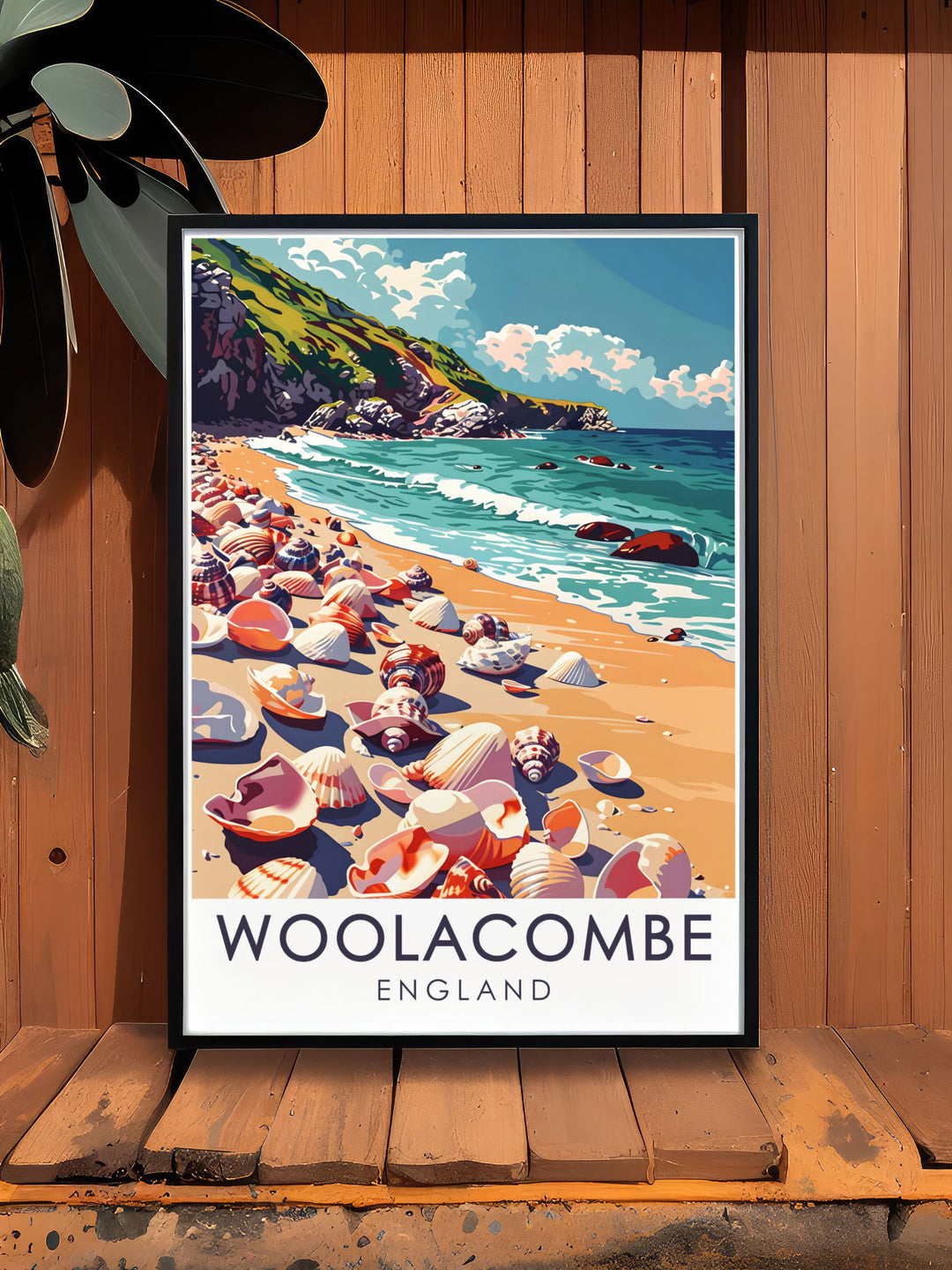 Elegant Barricane Beach wall art featuring the tranquil beach scene of Devon perfect for living room or bedroom decor a unique and thoughtful gift for birthdays or special occasions