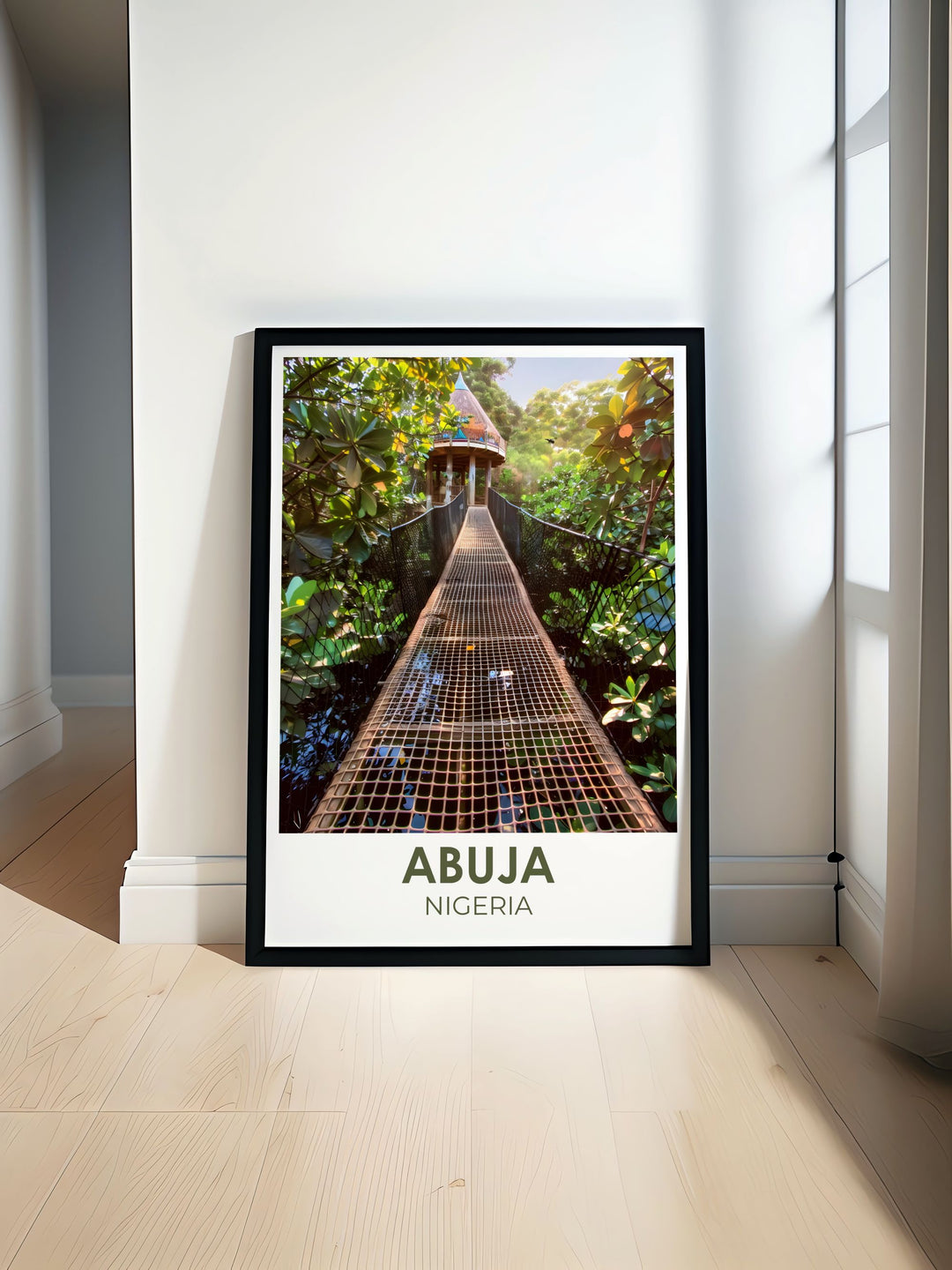Lagos Poster featuring vibrant artwork of Lekki Conservation Centre in Nigeria perfect for home decor and personalized gifts ideal for travel enthusiasts and art lovers bringing a touch of Nigerian culture into your living space with this stunning Nigeria print