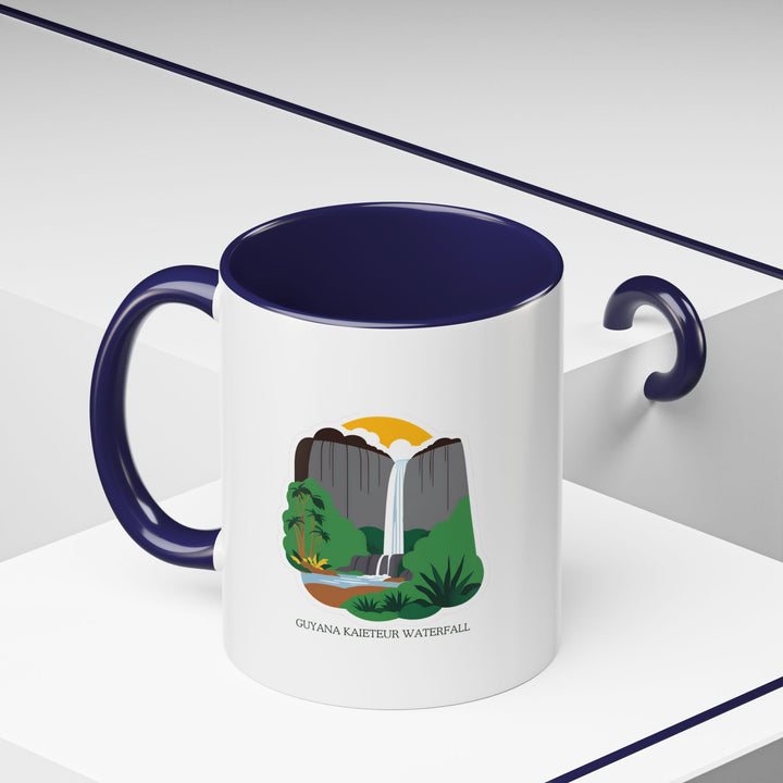 Perfect for nature lovers, this Guyana Kaieteur Falls mug features vibrant artwork of the world-famous waterfall. It is ideal for personal use or as a gift, adding a touch of adventure to your daily routine.