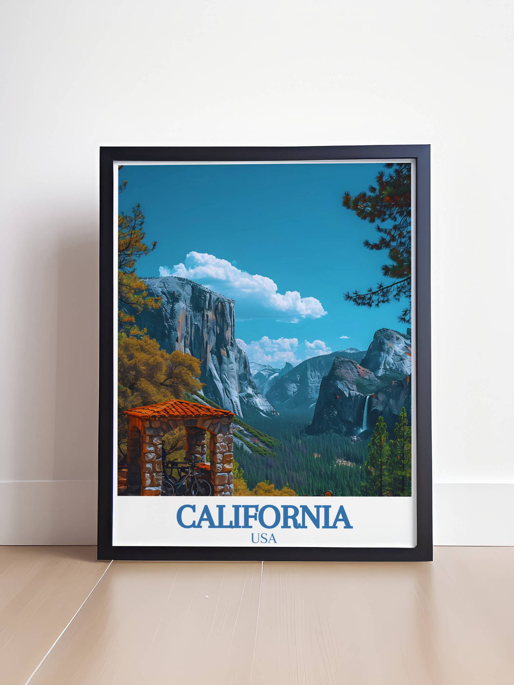 Yosemite National Park modern prints capturing the grandeur of waterfalls and granite cliffs with Death Valleys dramatic desert scenes perfect for enhancing living room decor with natural beauty