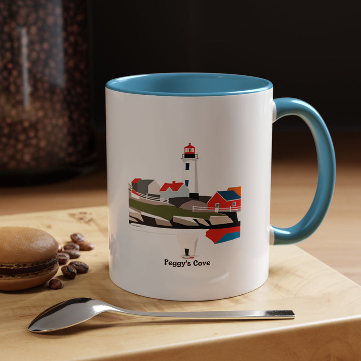 Celebrate the beauty of Nova Scotia with this Peggy's Cove Mug. The artwork features the famous lighthouse and rugged coastline. Ideal for coffee or tea, this ceramic mug is microwave-safe and dishwasher-safe, making it practical for daily use.