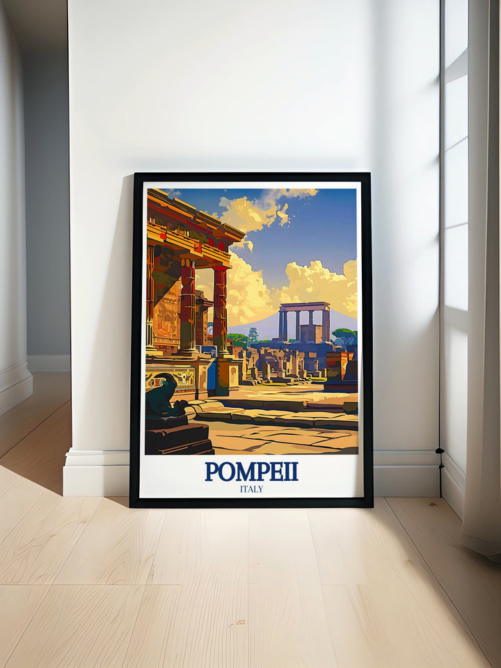 House of the Faun art print depicting the luxurious residence in Pompeii, known for its intricate mosaics and grand design. This home print is a beautiful way to bring a piece of ancient history into your living space, ideal for art and history enthusiasts.