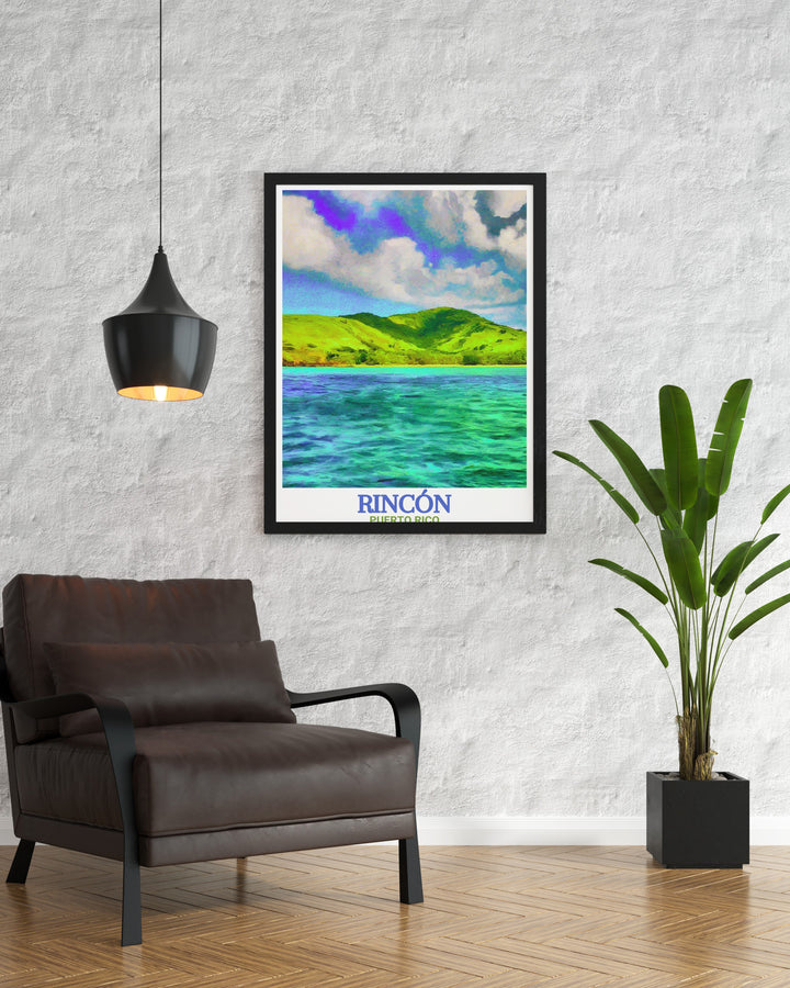 Rincón Beach and Desecheo Island come together in this beautiful art print. The poster highlights the stunning coastal views, making it an ideal piece for beach lovers and those with a passion for California’s scenic landscapes.