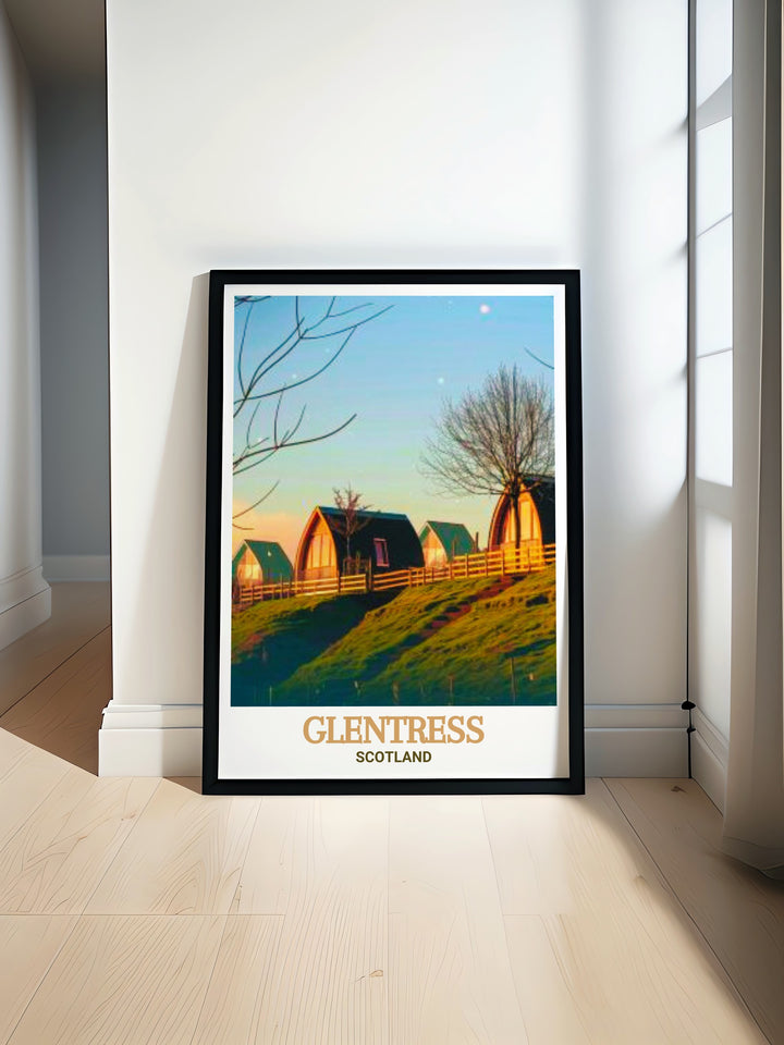 Glentress Mountain Biking Art featuring Glentress Forest Lodges and stunning trails perfect for any cycling enthusiast looking to capture the beauty of Scotland Wall Art with a poster that showcases the natural beauty and adventure of Tweed Valley and Innerleithen