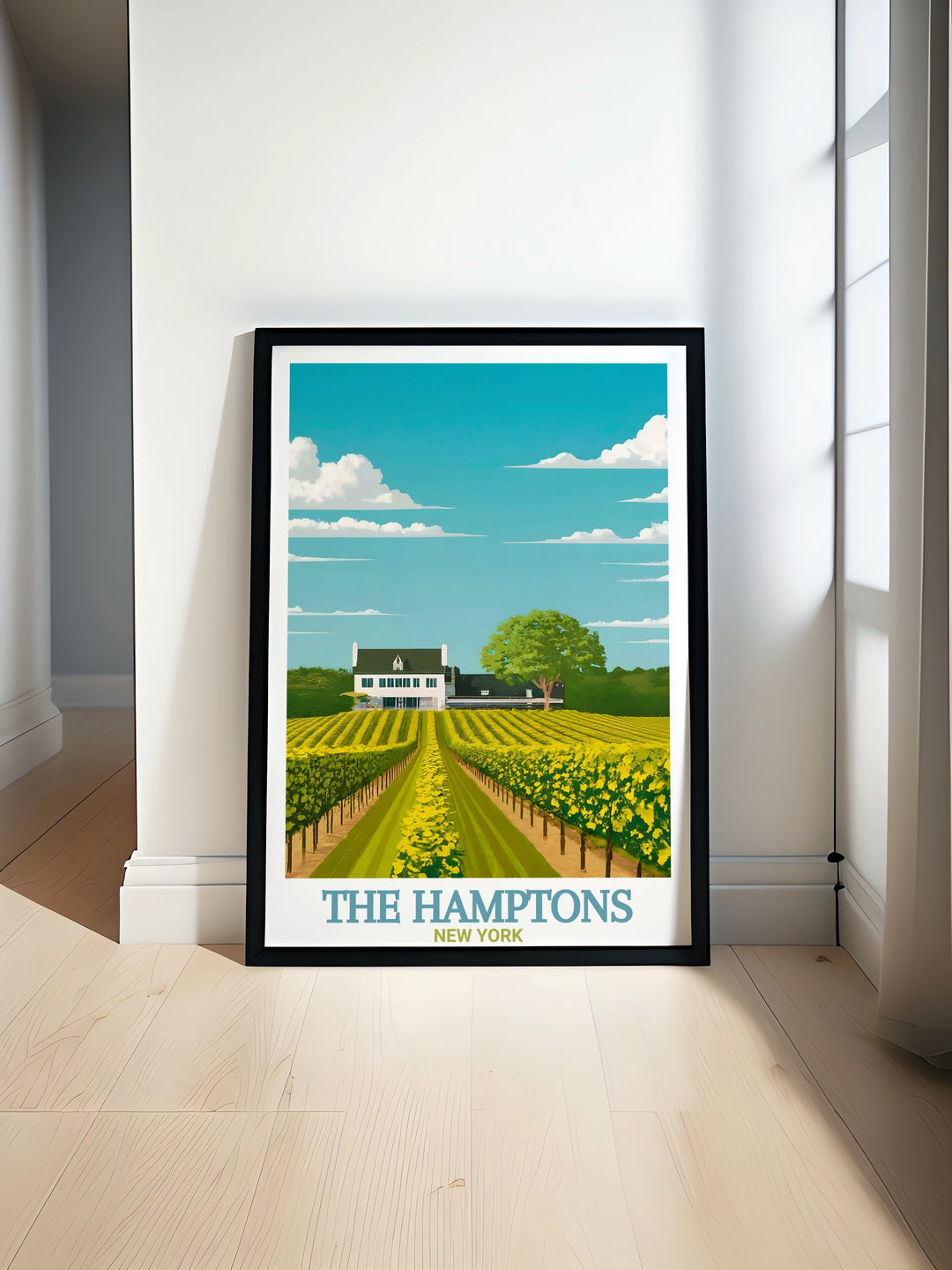 The Hamptons and Montauk Point Lighthouse are beautifully captured in this New York travel print, offering a serene and stylish addition to your home décor. The art prints color palette and timeless design make it a thoughtful personalized gift or a standout décor piece.