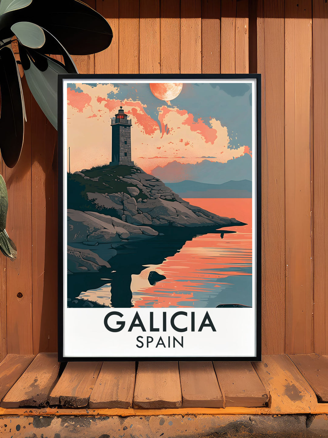 Celebrating the oldest Roman lighthouse still in use, this print highlights the Tower of Hercules architectural and historical significance.