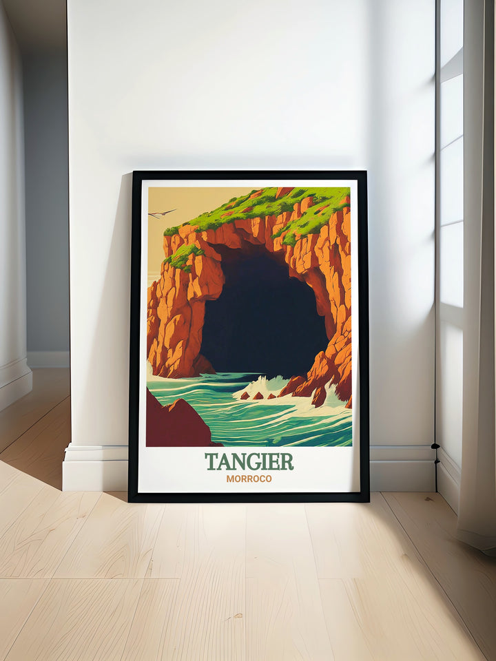 This detailed artwork of Hercules Caves in Tangier brings the legendary site into your home. Perfect for those who love adventure and history, this travel print adds a touch of Moroccan wonder to any room.