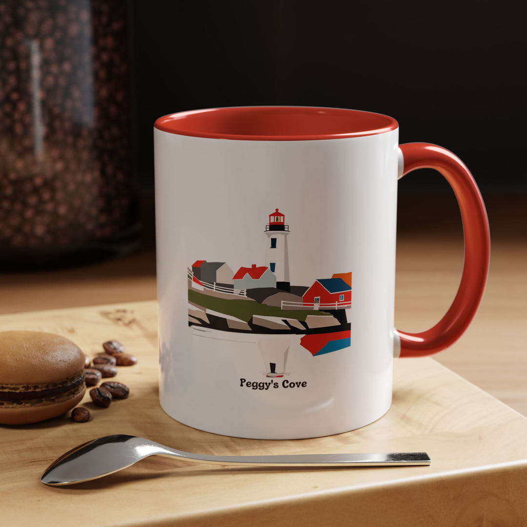 The Peggy's Cove Mug captures the picturesque Nova Scotia coast with vibrant artwork of the Peggy’s Cove Lighthouse. A perfect gift for travel lovers, it is dishwasher-safe and microwave-safe, offering both style and convenience.