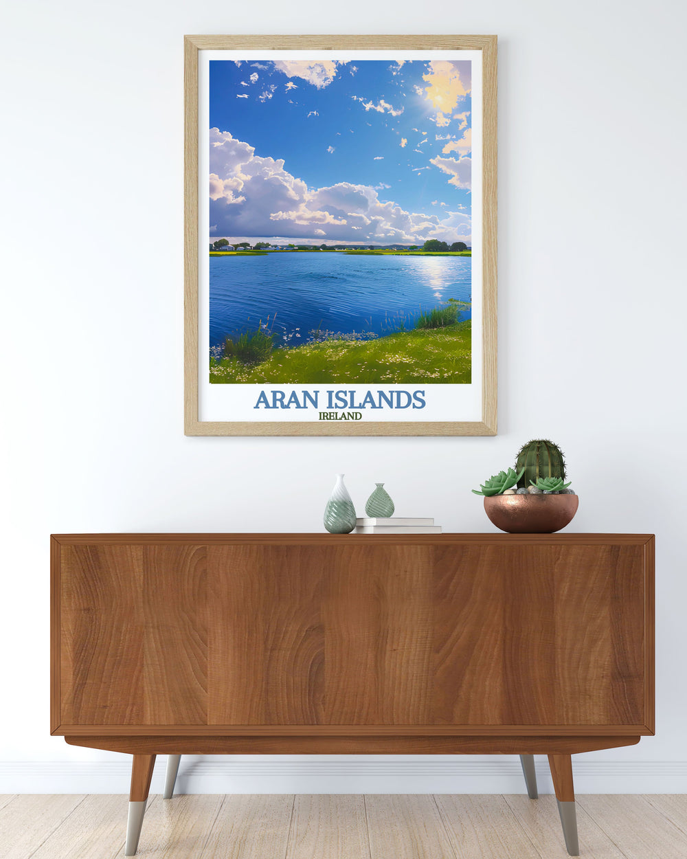 Lough Atalia modern art print showcasing the tranquil landscapes of the Aran Islands ideal for enhancing any home decor