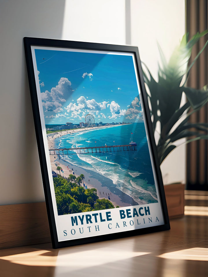 Sophisticated Myrtle Beach Poster designed to fit seamlessly into living rooms bedrooms or offices adding a touch of elegance