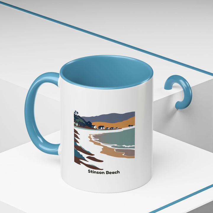 The Stinson Beach Mug features vibrant artwork that celebrates the calm beauty of the California coast. Made from high-quality ceramic, it is both dishwasher-safe and microwave-safe, offering practicality and style.